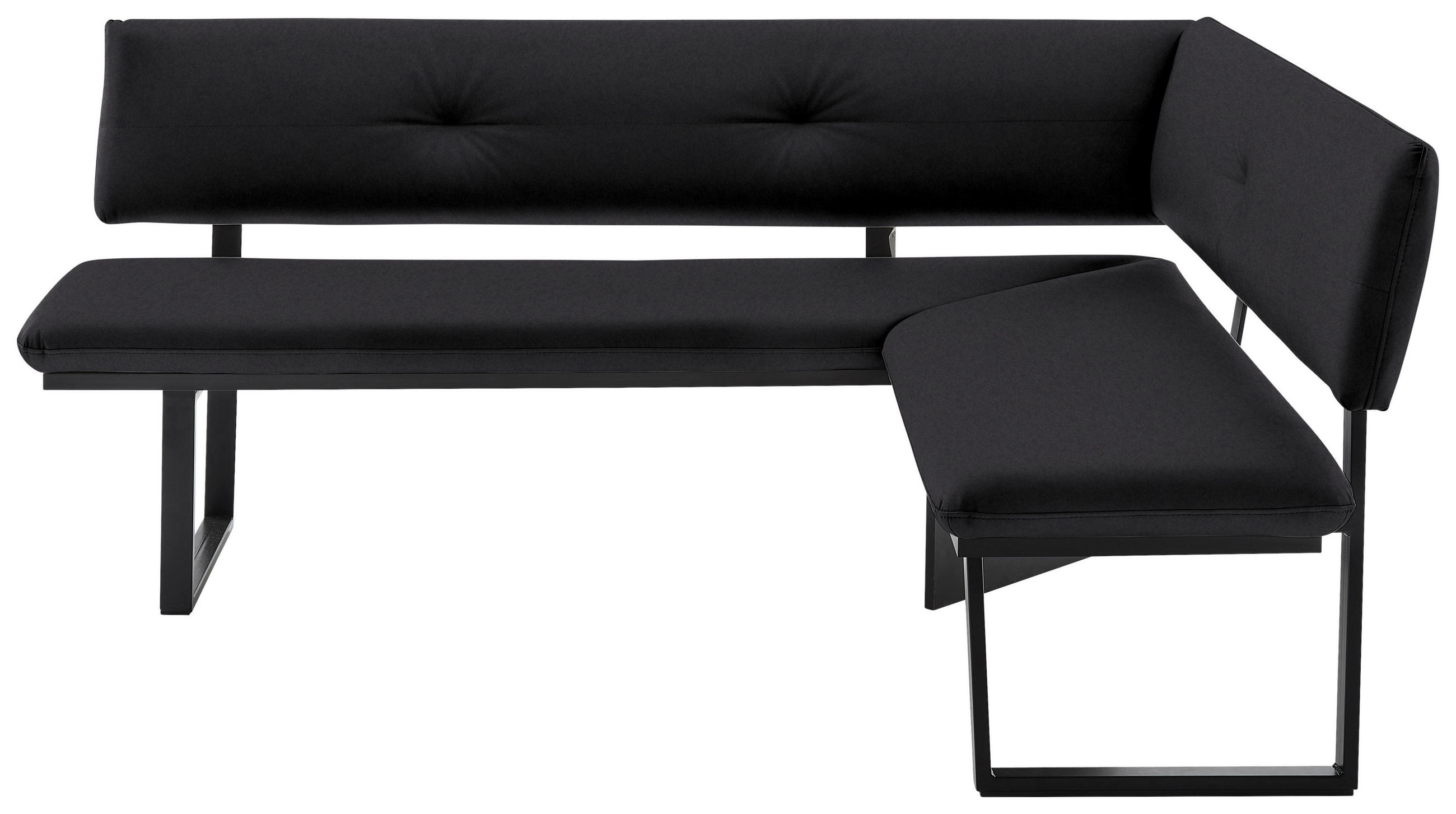 ECKBANK 205/165 cm  in Schwarz  - Schwarz, MODERN, Textil/Metall (205/165cm) - Cantus