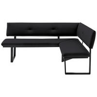 ECKBANK 205/165 cm  in Schwarz  - Schwarz, MODERN, Textil/Metall (205/165cm) - Cantus
