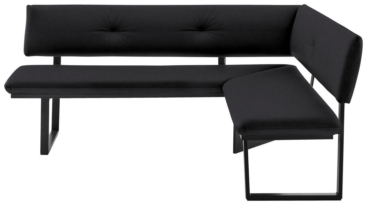 ECKBANK 205/165 cm  in Schwarz  - Schwarz, MODERN, Textil/Metall (205/165cm) - Cantus