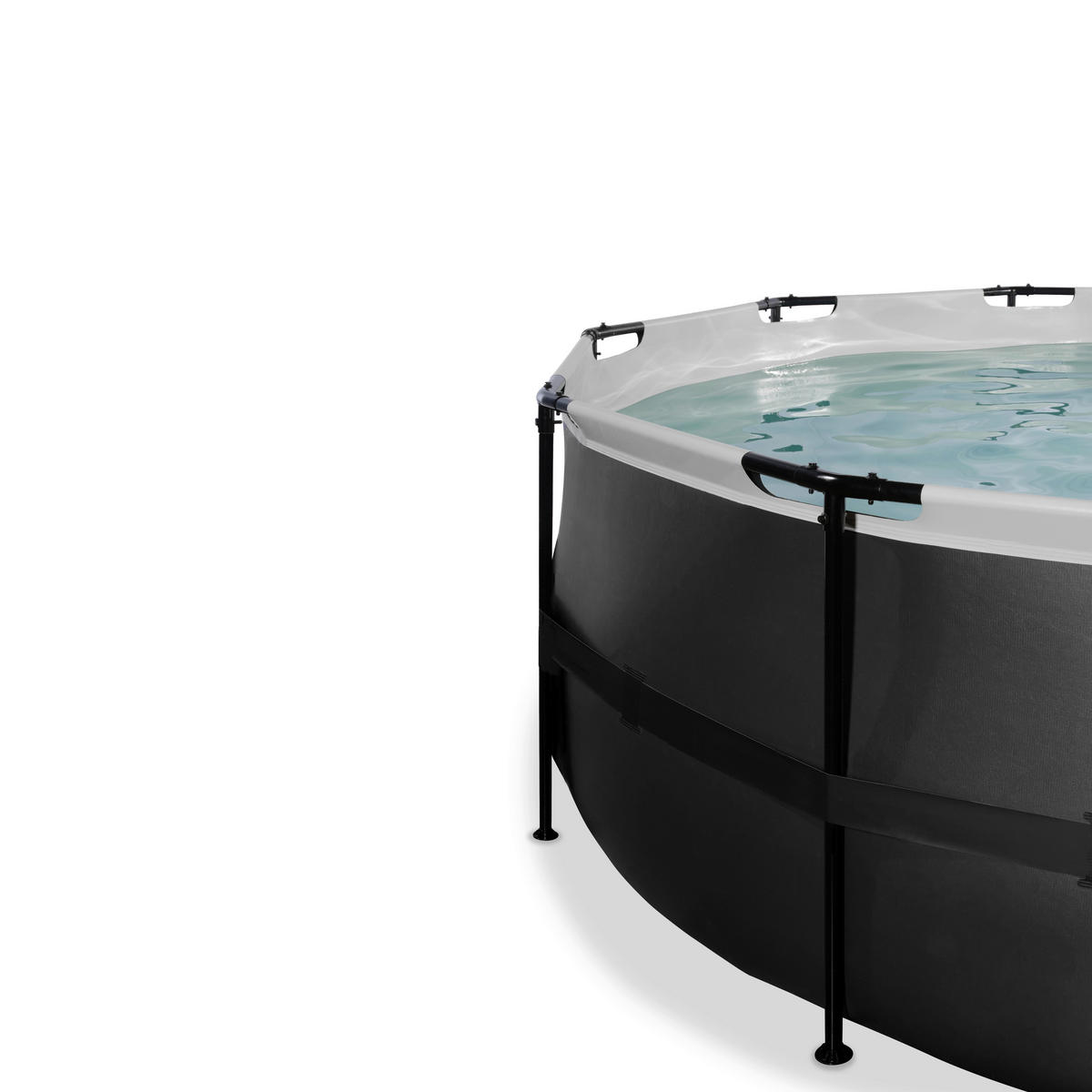 POOL-SET 450/122 cm  - Schwarz, KONVENTIONELL, Kunststoff (450/122cm) - EXIT Toys