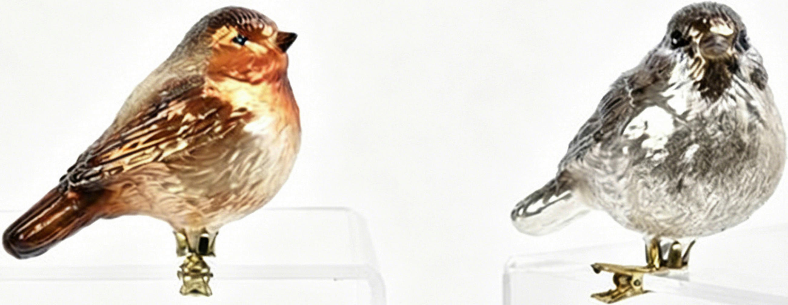 DEKORATIONSFÅGEL - orange/brun, Lifestyle, glas (12/5,9/7,3cm) - X-Mas