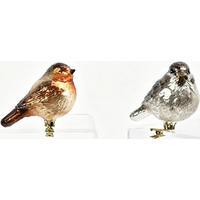 DEKORATIONSFÅGEL - orange/brun, Lifestyle, glas (12/5,9/7,3cm) - X-Mas
