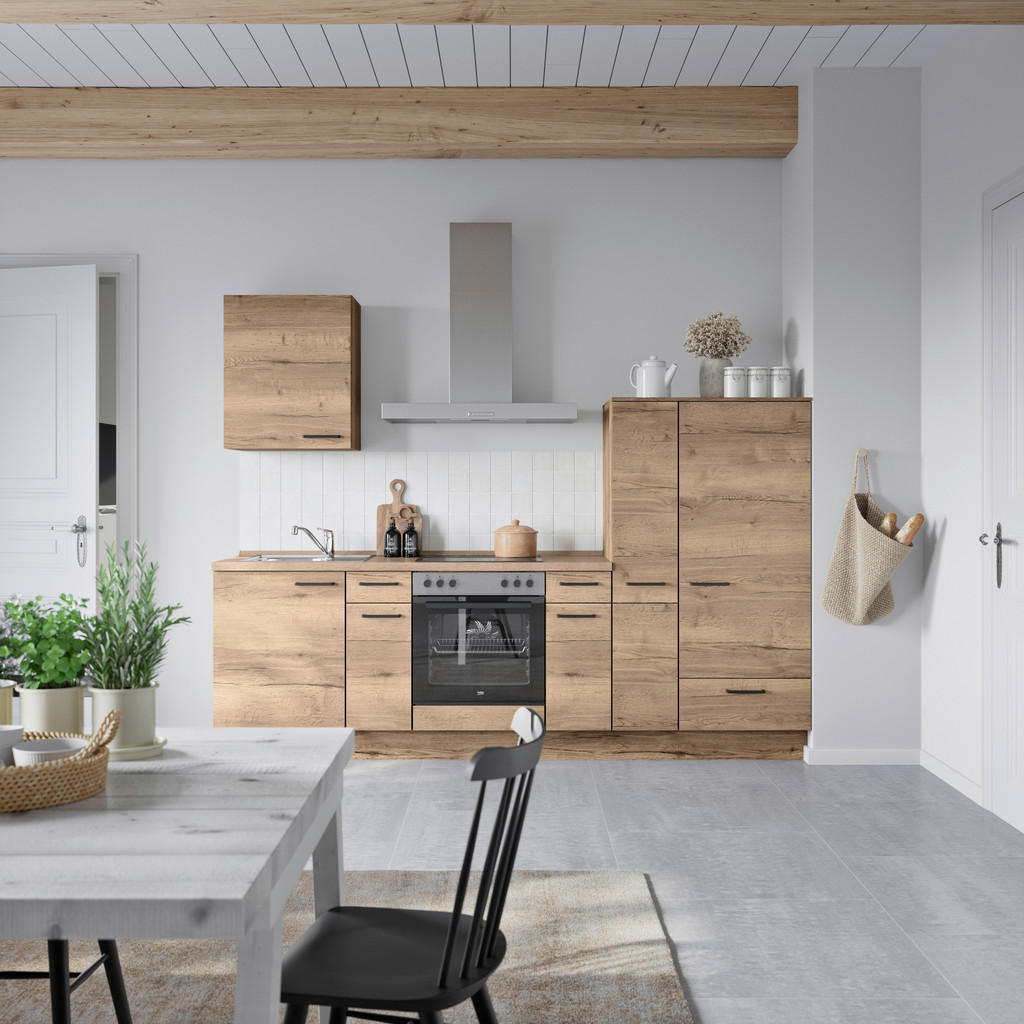 Thumbnail - Nobilia Küchenblock Structura, Eiche dunkel, Metall, 2 Schublade(n),1 Schublade(n) Schubladen, nur wie online abgebildet...