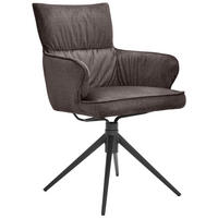 ARMLEHNSTUHL  Typenauswahl, Wippfunktion, Sitzfläche 360° drehbar, automatische Rückholfunktion Velours  Anthrazit  - Anthrazit/Schwarz, Design, Textil/Metall (58/91/62cm) - Dieter Knoll