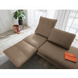RÉCAMIERE in Echtleder Hellbraun  - Chromfarben/Hellbraun, Design, Leder/Metall (209/85-109/95-16cm) - Dieter Knoll
