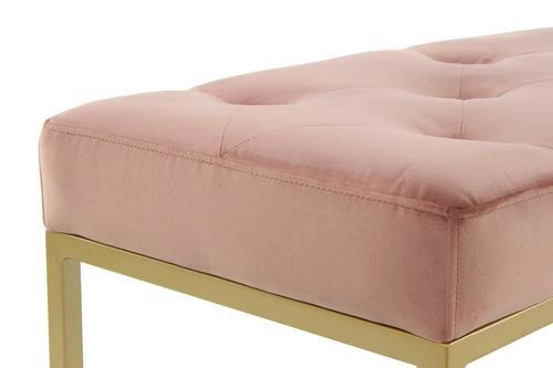 HOCKERBANK in Metall, Kunststoff, Textil, Holzwerkstoff Goldfarben, Altrosa  - Goldfarben/Altrosa, Basics, Holzwerkstoff/Kunststoff (90/40/40cm) - Kayoom