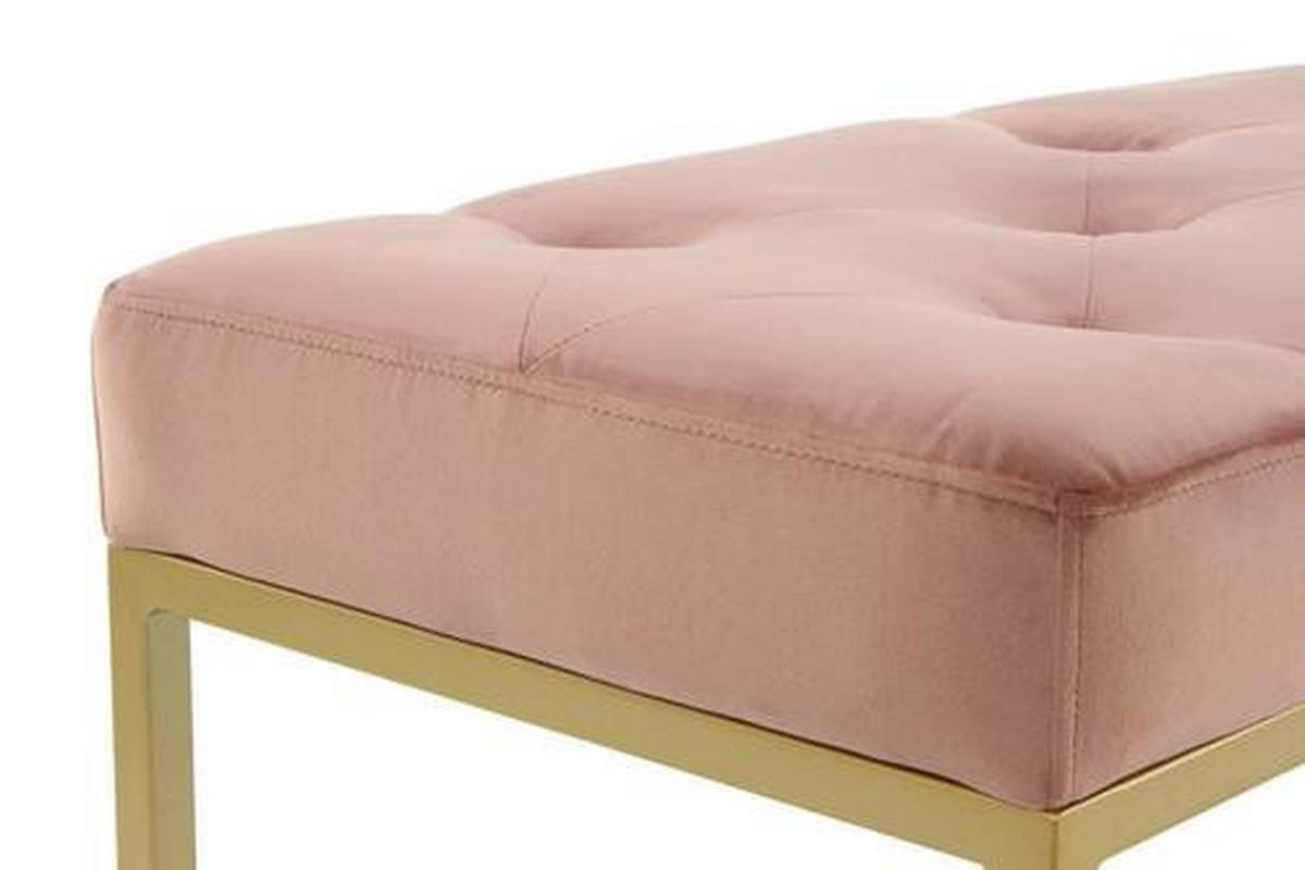 TABURETOVÁ LAVICE, kov, plast, textil, kompozitní dřevo, 90/40/40 cm - starorůžová/barvy zlata, Basics, kov/kompozitní dřevo (90/40/40cm)