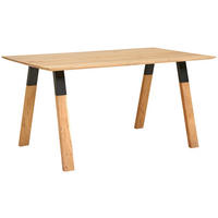 JEDÁLENSKÝ STÔL, akácia, prírodná farba, 160/76/90 cm - čierna/prírodná farba, Modern, kov/drevo (160/76/90cm) - Livetastic
