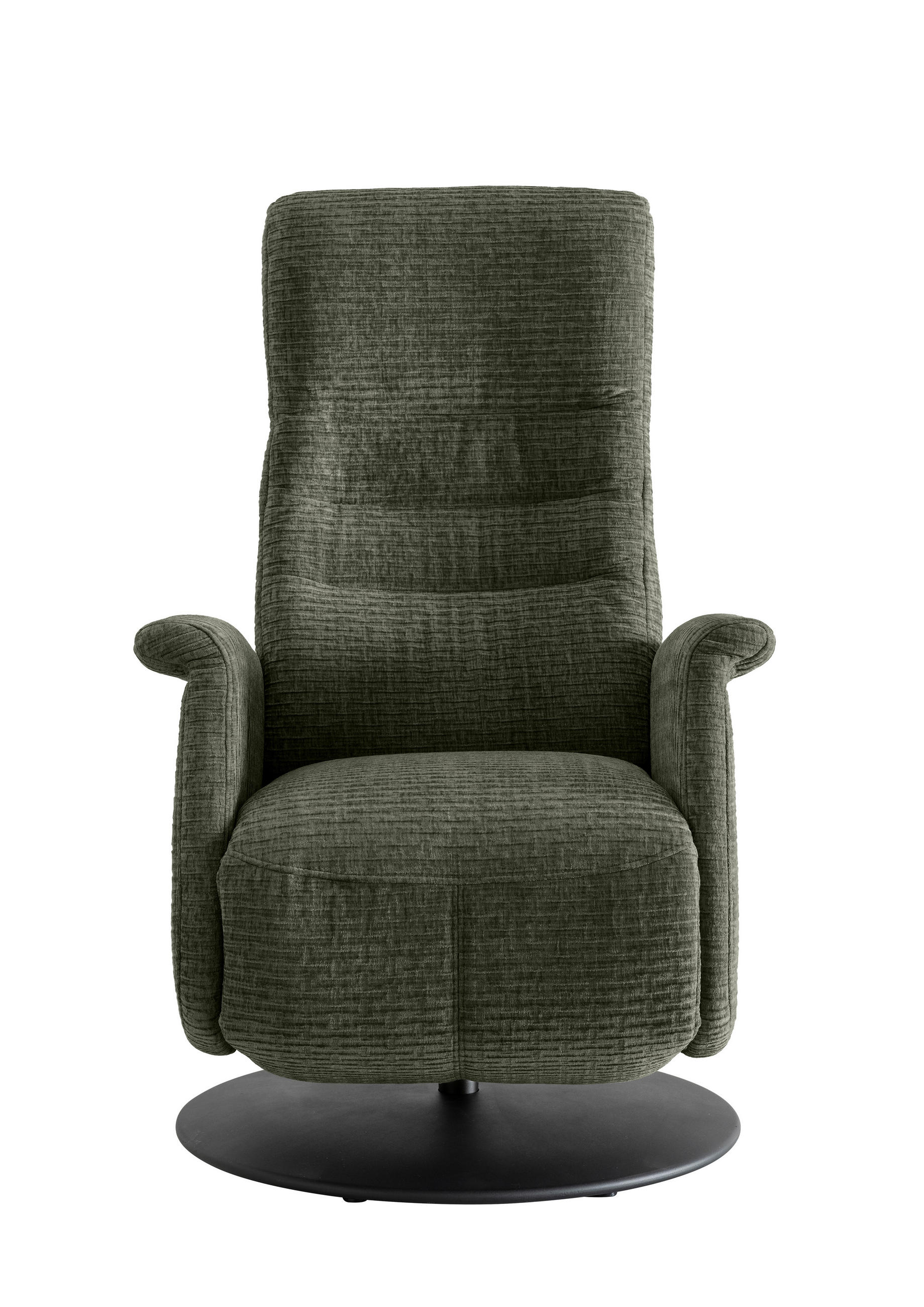 RELAXSESSEL Mikrofaser Kopfteilverstellung, Fußteilverstellung, Rücken echt    - Schwarz/Olivgrün, MODERN, Textil/Metall (72/118/85-165cm) - Livetastic