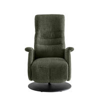 RELAXSESSEL Mikrofaser Kopfteilverstellung, Fußteilverstellung, Rücken echt    - Schwarz/Olivgrün, MODERN, Textil/Metall (72/118/85-165cm) - Livetastic