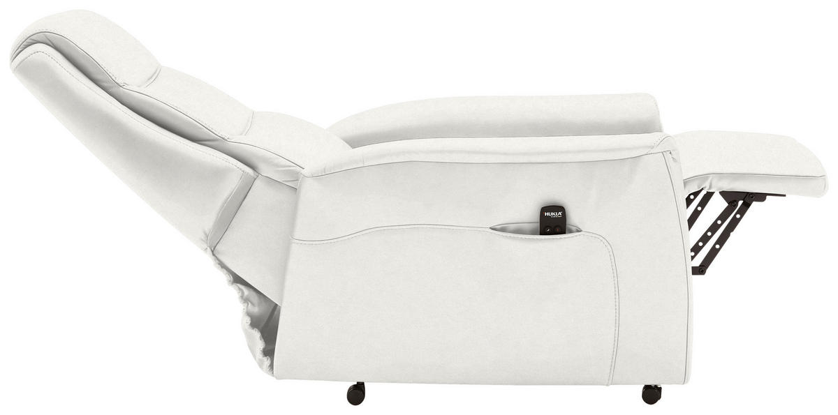 FERNSEHSESSEL Valdera  mit Relaxfunktion, Aufstehhilfe, Rücken echt Echtleder Weiß  - Schwarz/Weiß, KONVENTIONELL, Leder/Kunststoff (70/107/88cm) - Livetastic