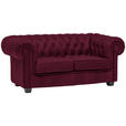 CHESTERFIELD-SOFA Webstoff Bordeaux  - Wengefarben/Bordeaux, LIFESTYLE, Holz/Textil (180/76,5/96cm) - Landscape