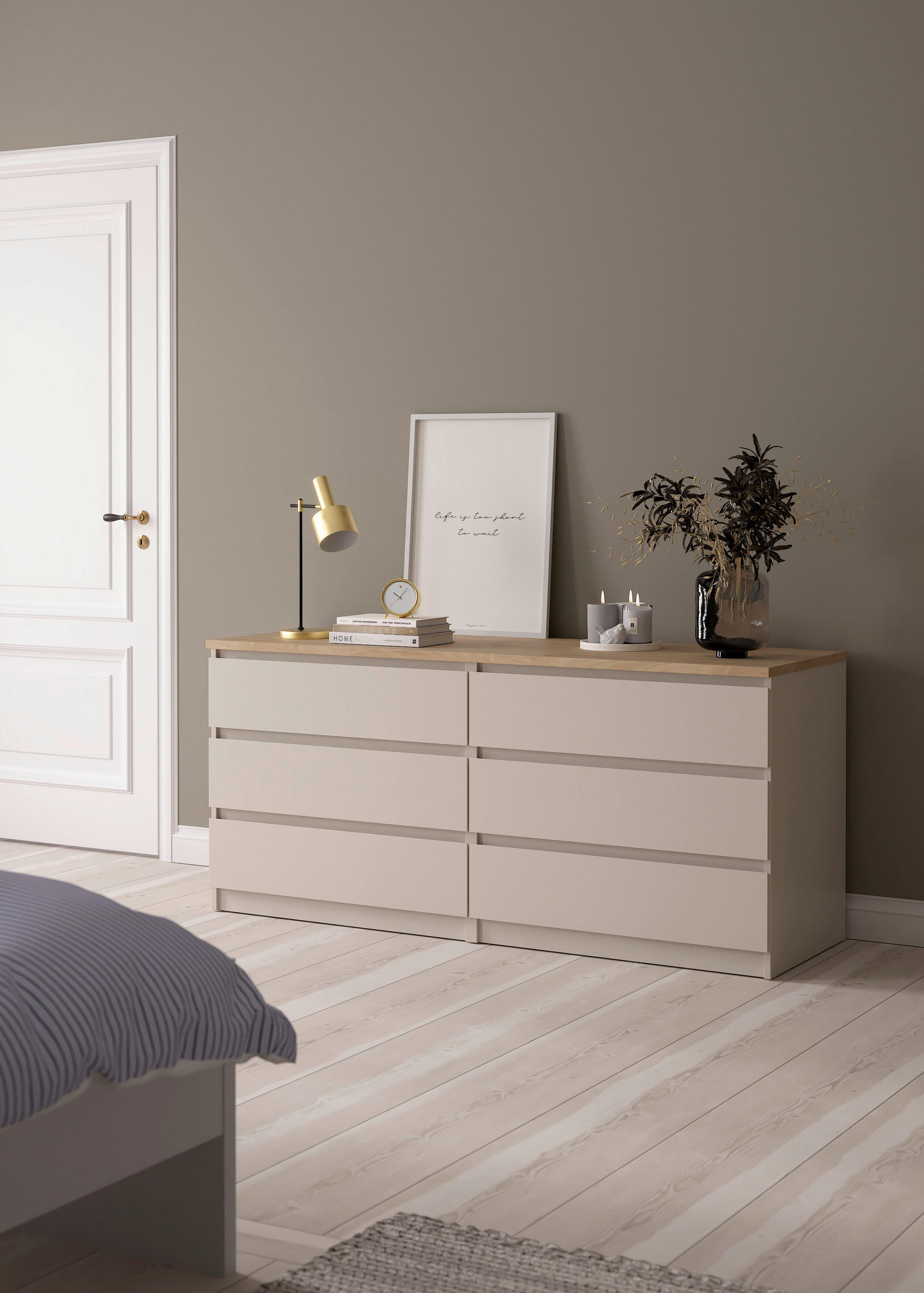 SIDEBOARD  in 153,8/70,1/50 cm  - Kaschmir/Eichefarben, Basics, Holzwerkstoff (153,8/70,1/50cm) - Boxxx