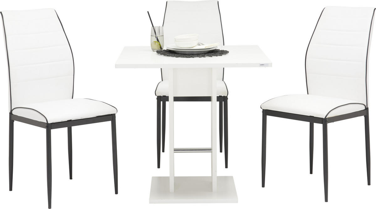 STOLIČKA, 43,5/96/58 cm - čierna/biela, Design, kov/textil (43,5/96/58cm) - Carryhome