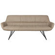 SITZBANK 201,5/87/67,5 cm Echtleder Schwarz, Taupe  - Taupe/Schwarz, Design, Leder/Metall (201,5/87/67,5cm) - Dieter Knoll