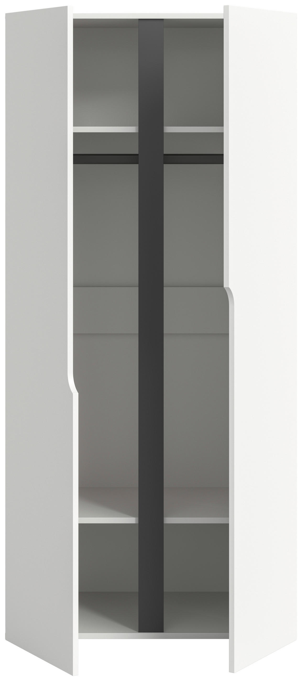 DREHTÜRENSCHRANK 80/180/51 cm,  in Weiß, 2-türig  - Weiß, MODERN, Holzwerkstoff (80/180/51cm) - MID.YOU