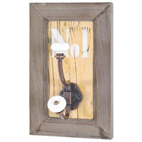 LIŠTA S HÁČIKMI - hnedá/biela, Lifestyle, kov/drevo (13/21/10cm)