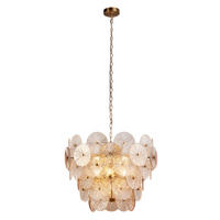 HÄNGELEUCHTE 64/150 cm  - Messingfarben, Design, Glas/Metall (64/150cm) - Searchlight