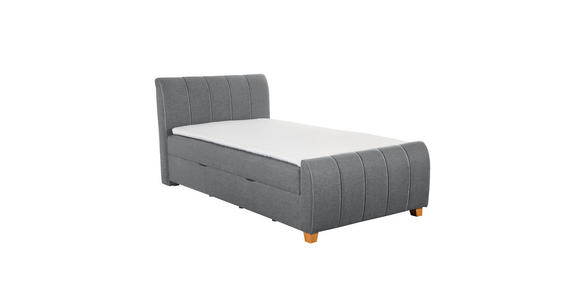 BOXBETT 120/200 cm in Grau - Eichefarben/Grau, Design, Holz/Textil (120/200cm) - Xora