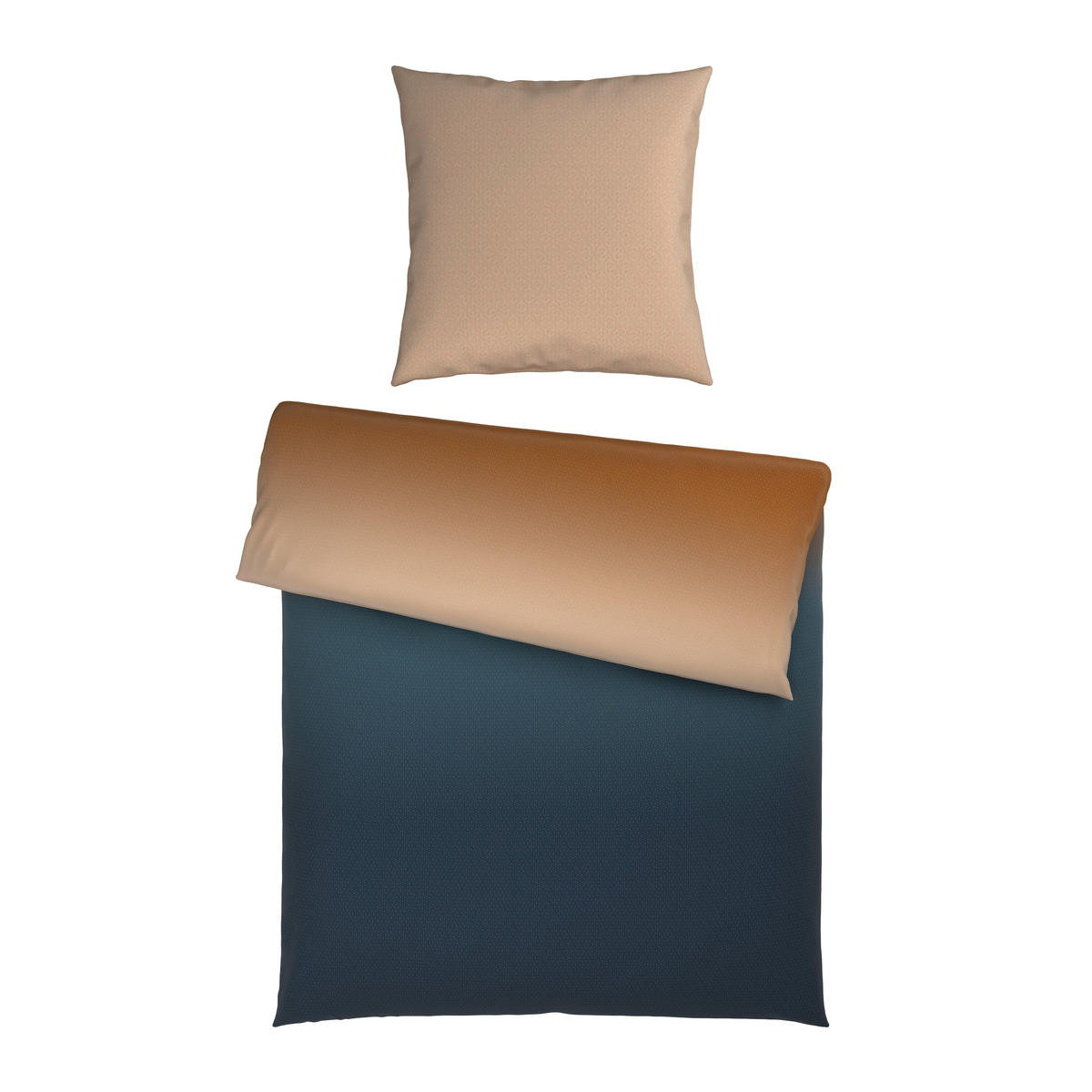 BETTWÄSCHE Satin 135/200 cm  - Blau/Beige, Design, Textil (135/200cm) - Novel