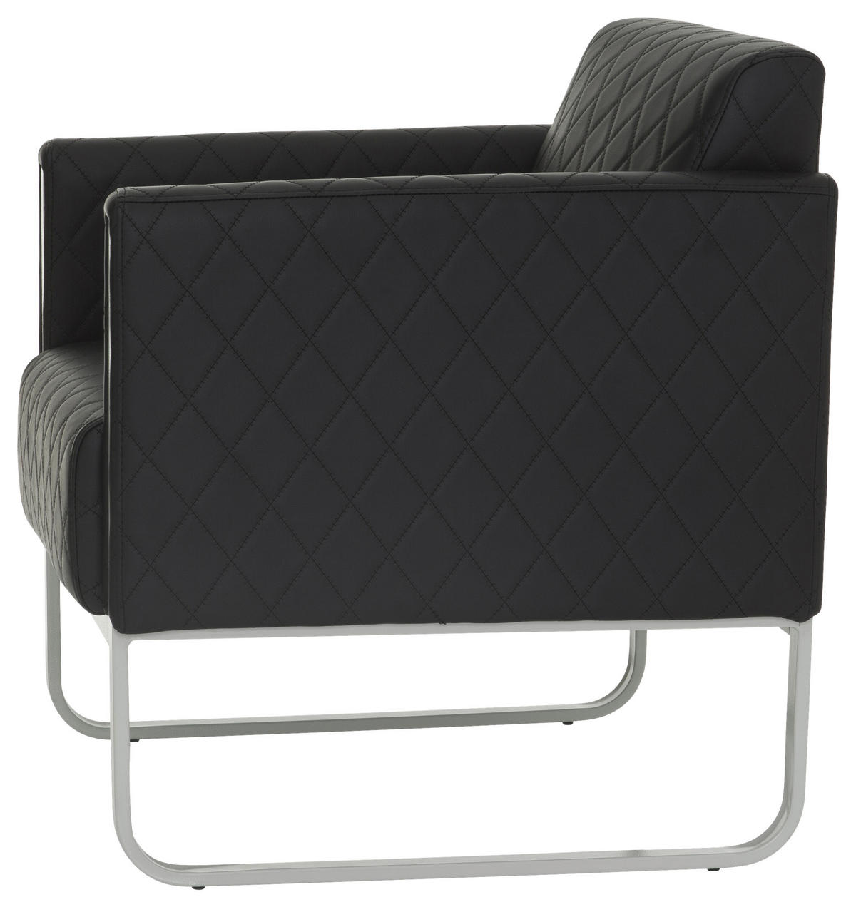 SESSEL Lederlook Schwarz, Hellgrau    - Hellgrau/Schwarz, MODERN, Textil/Metall (67/78/71cm) - MID.YOU