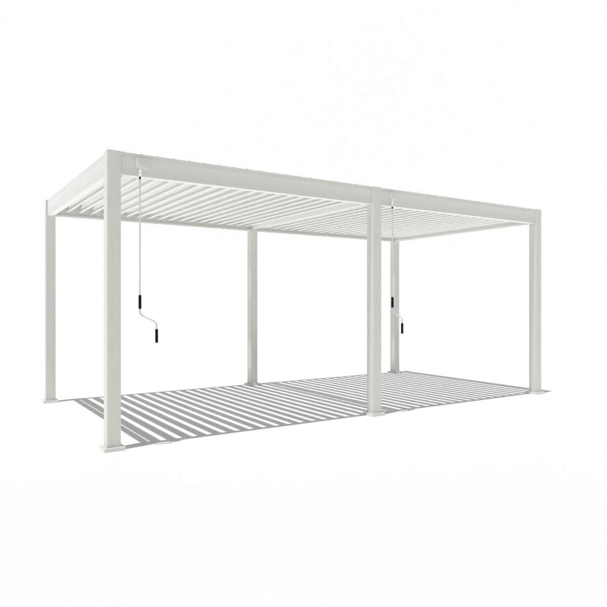 PERGOLA 300/255/600 cm   - Weiß Hochglanz, Basics, Metall (300/255/600cm) - Gardenson