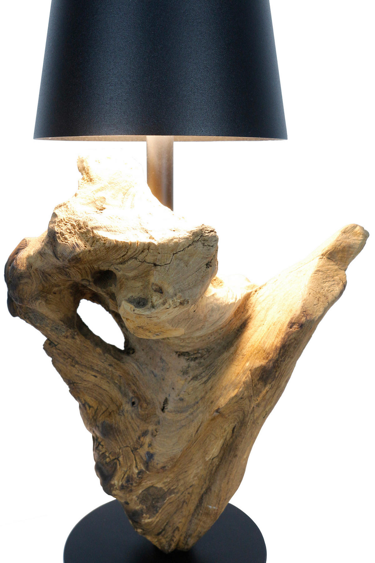 LED-TISCHLEUCHTE 13/29/13 cm   - Schwarz/Naturfarben, Design, Holz/Metall (13/29/13cm) - P & B