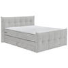 BOXSPRINGBETT 180/200 cm  in Hellgrau  - Hellgrau/Schwarz, Basics, Holzwerkstoff/Kunststoff (180/200cm) - Esposa
