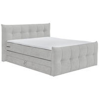 BOXSPRINGBETT 180/200 cm  in Hellgrau  - Hellgrau/Schwarz, Basics, Holzwerkstoff/Kunststoff (180/200cm) - Esposa