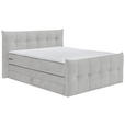 BOXSPRINGBETT 180/200 cm  in Hellgrau  - Hellgrau/Schwarz, Basics, Holzwerkstoff/Kunststoff (180/200cm) - Esposa