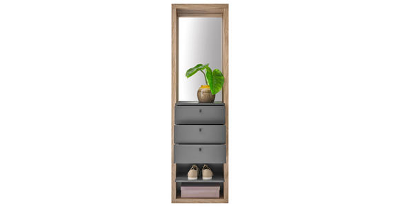 GARDEROBE  in 51/178/35 cm  - Eichefarben/Anthrazit, Basics, Glas/Holzwerkstoff (51/178/35cm) - Carryhome