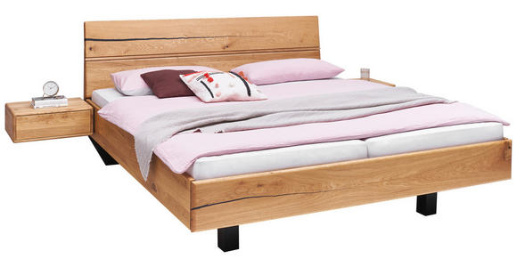 BETTANLAGE 180/200 cm  in Anthrazit, Wildeiche  - Wildeiche/Anthrazit, Natur, Holz (180/200cm) - Valnatura