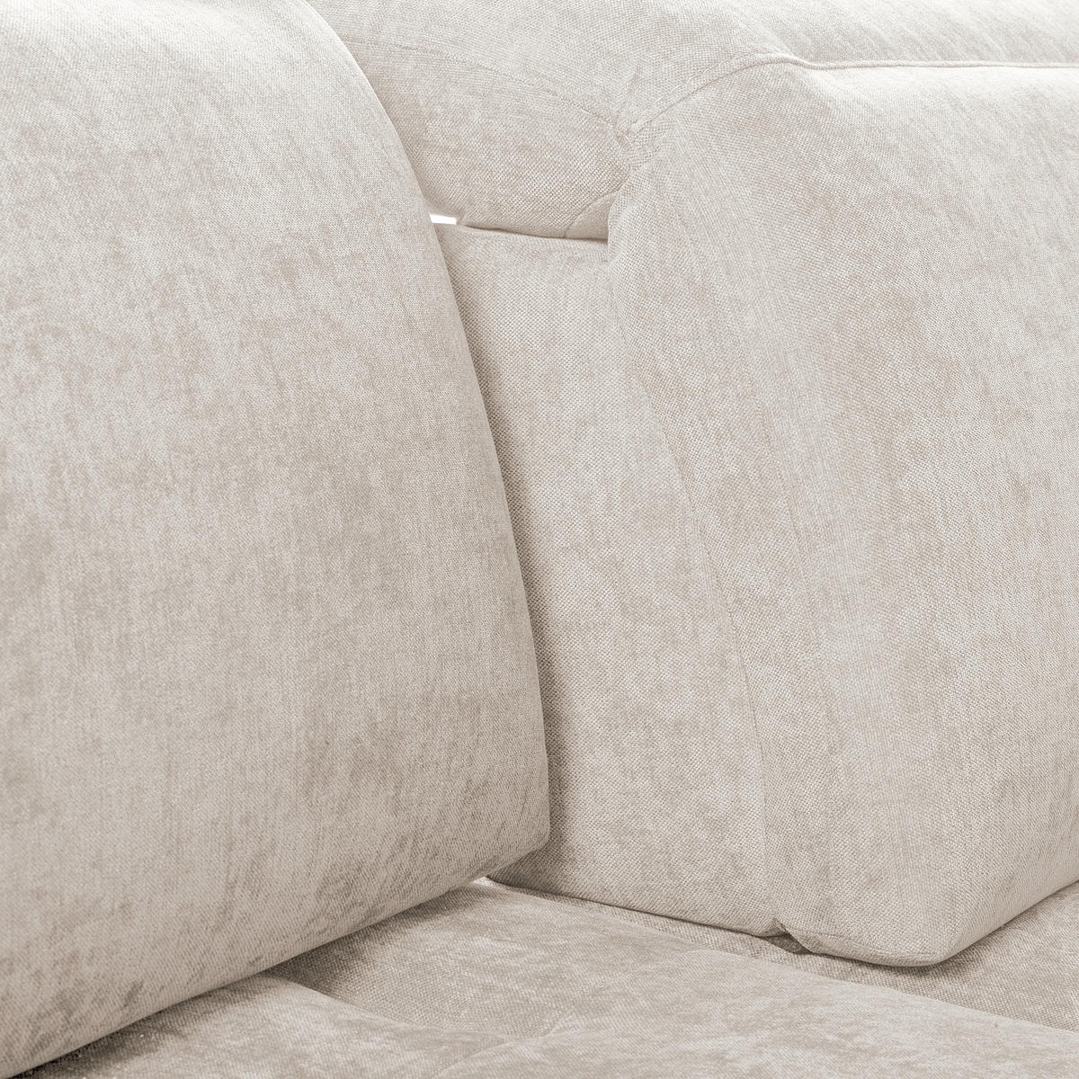 ECKSOFA  Webstoff Sandfarben  - Sandfarben/Schwarz, Design, Textil/Metall (195/268cm) - Livetastic