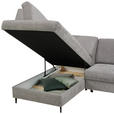 ECKSOFA in Chenille Grau  - Schwarz/Grau, MODERN, Holz/Textil (184/241cm) - Carryhome