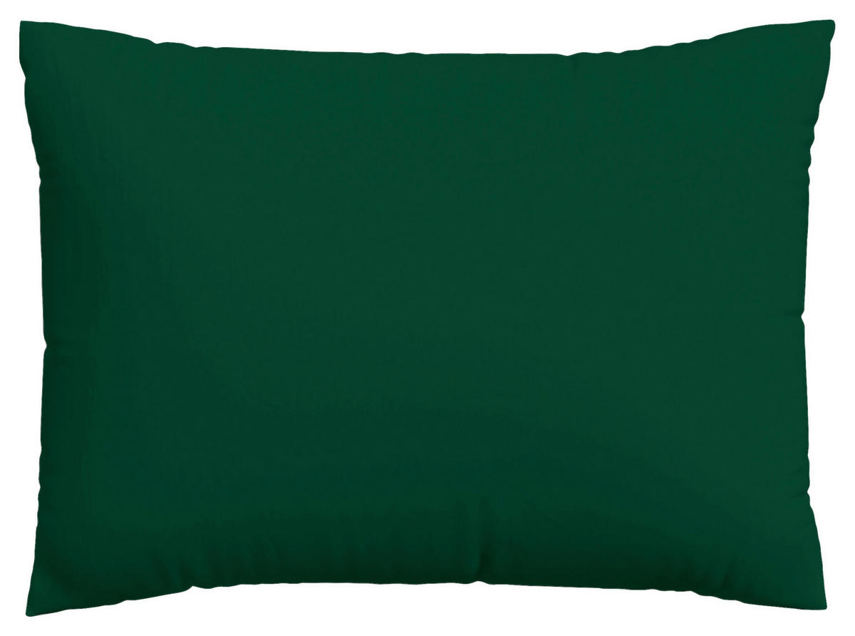 KOPFPOLSTERBEZUG WOVEN SATIN 70/90 cm  - Dunkelgrün, Basics, Textil (70/90cm) - Schlafgut