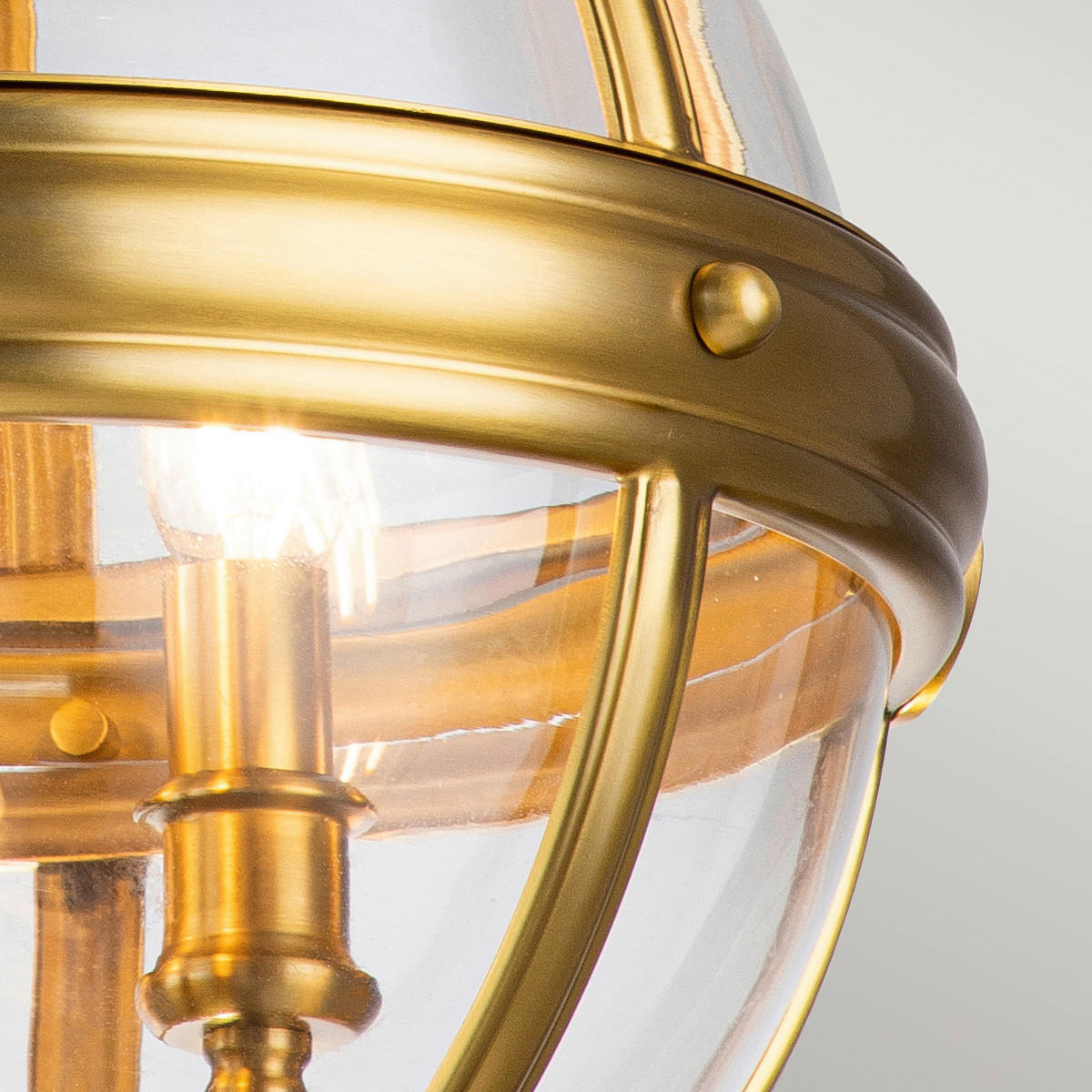 KRONLEUCHTER 37.1/71.1 cm    - Messingfarben, Konventionell, Glas/Metall (37.1/71.1cm) - Elstead Lighting