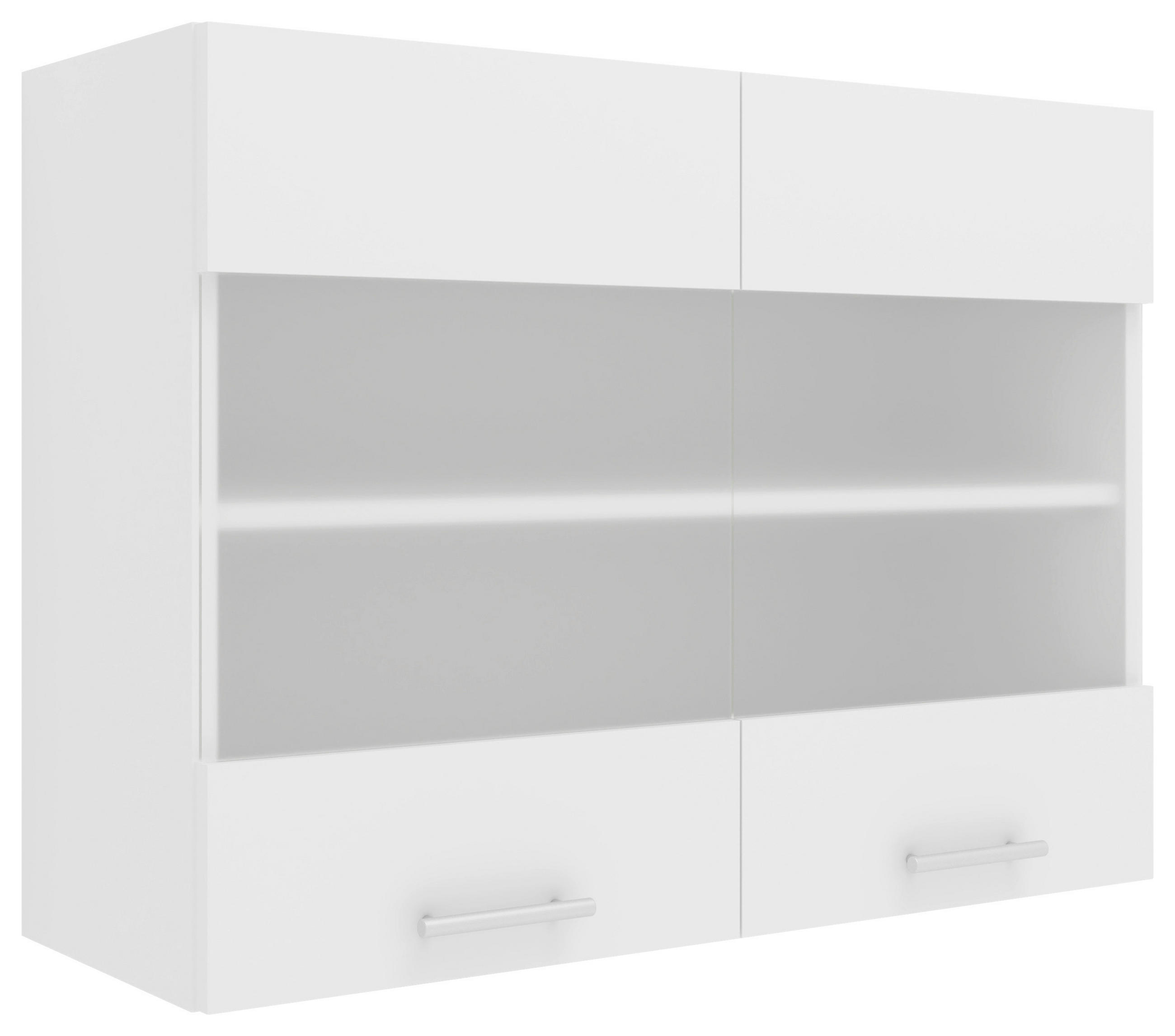 KÜCHENOBERSCHRANK 80/60/31 cm  in Weiß  - Alufarben/Weiß, KONVENTIONELL, Glas/Holzwerkstoff (80/60/31cm) - MID.YOU