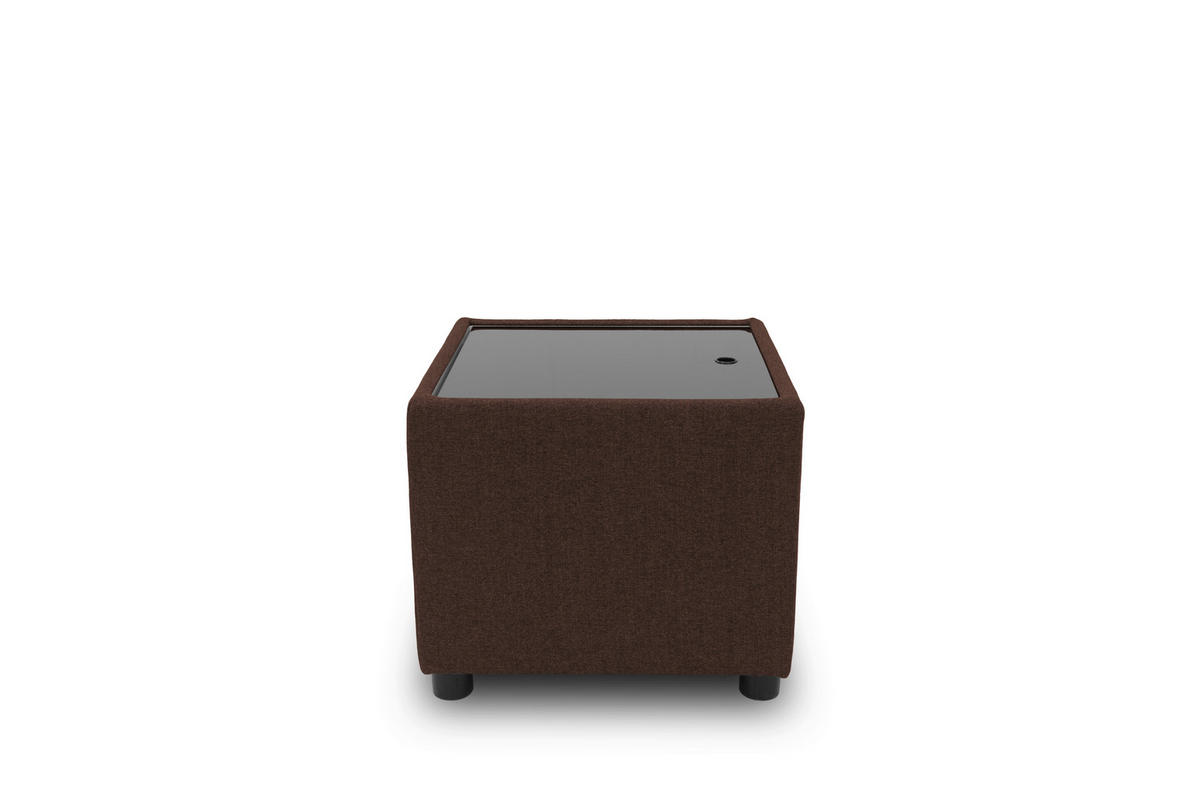 HOCKER Webstoff Dunkelbraun  - Dunkelbraun/Schwarz, Design, Kunststoff/Textil (45/47/45cm) - LOOKS by W.Joop