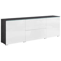 NIZKA OMARICA antracit, bela, visoki sijaj  - siva/bela, Trend, umetna masa/leseni material (180/61,8/34,5cm) - P & B