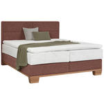 BOXSPRINGBETT 160/200 cm  in Eichefarben, Dunkelrot  - Eichefarben/Dunkelrot, Natur, Holz/Textil (160/200cm) - Valnatura