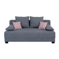 SCHLAFSOFA  in Webstoff Grau  - Schwarz/Rosa, Design, Holzwerkstoff/Kunststoff (200/90/110cm) - P & B
