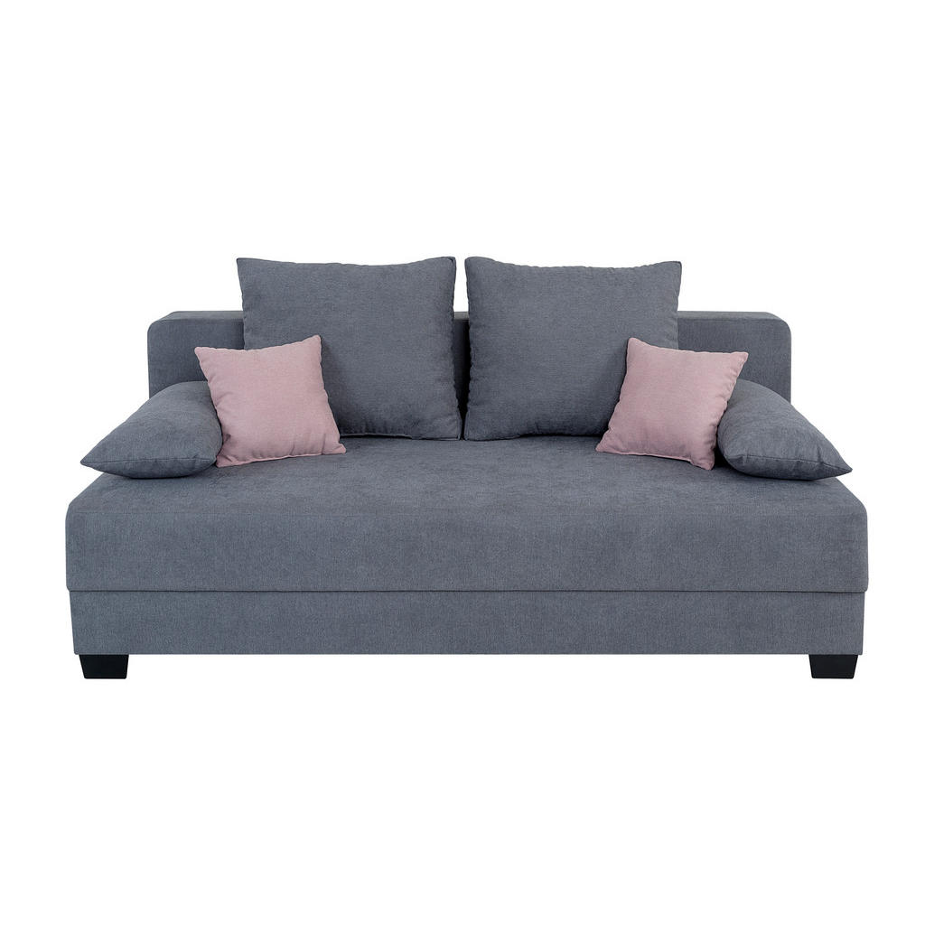 P & B BOXSPRINGOVÁ POHOVKA, textil, kompozitné drevo, sivá