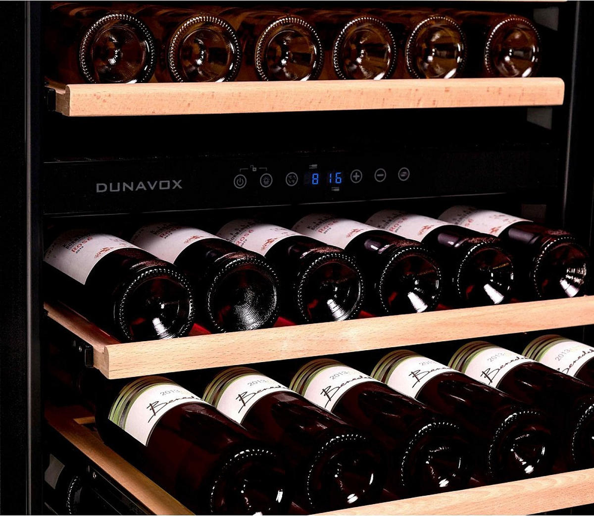 WEINKÜHLSCHRANK DX-166.428SDSK  - Edelstahlfarben, Basics, Glas/Holz (59,5/177/68cm)