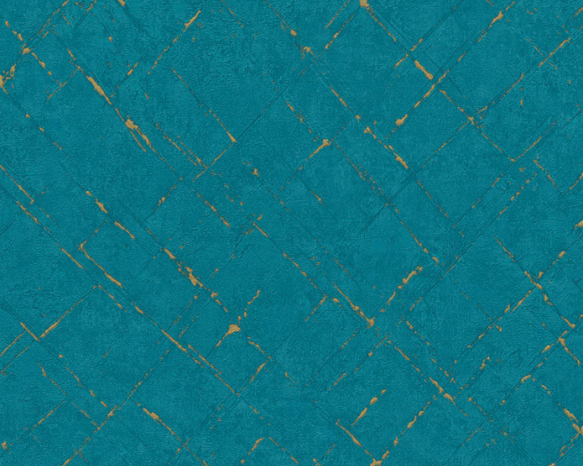 VINILNA TAPETA - zlate barve/modra, Basics, papir (53*1000cm)