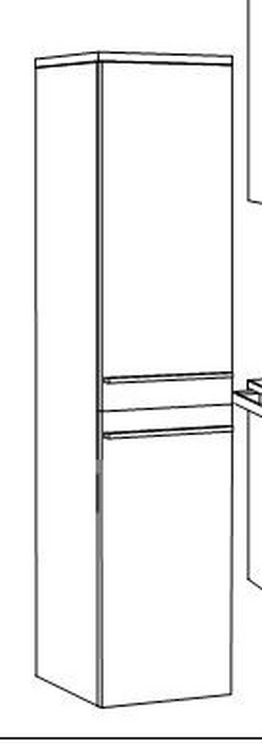 MIDISCHRANK 40/148,8/34,8 cm  - Eichefarben/Silberfarben, Design, Glas/Holzwerkstoff (40/148,8/34,8cm) - Welnova