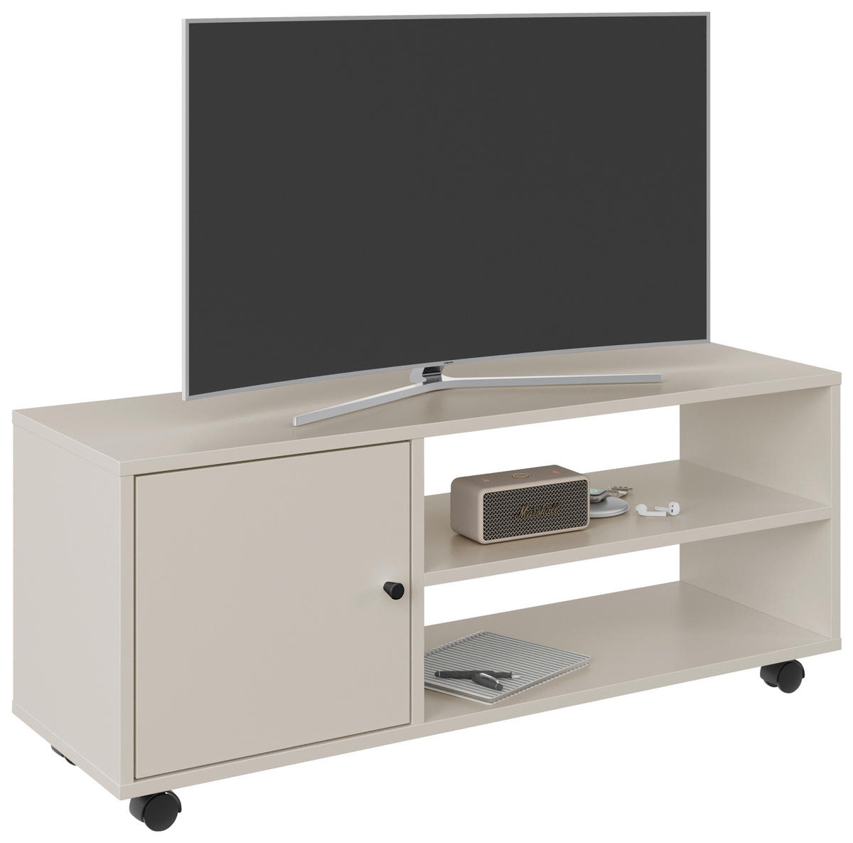 TV-ELEMENT - Kaschmir/Schwarz, Basics, Holzwerkstoff/Kunststoff (100/42/33,5cm) - Boxxx