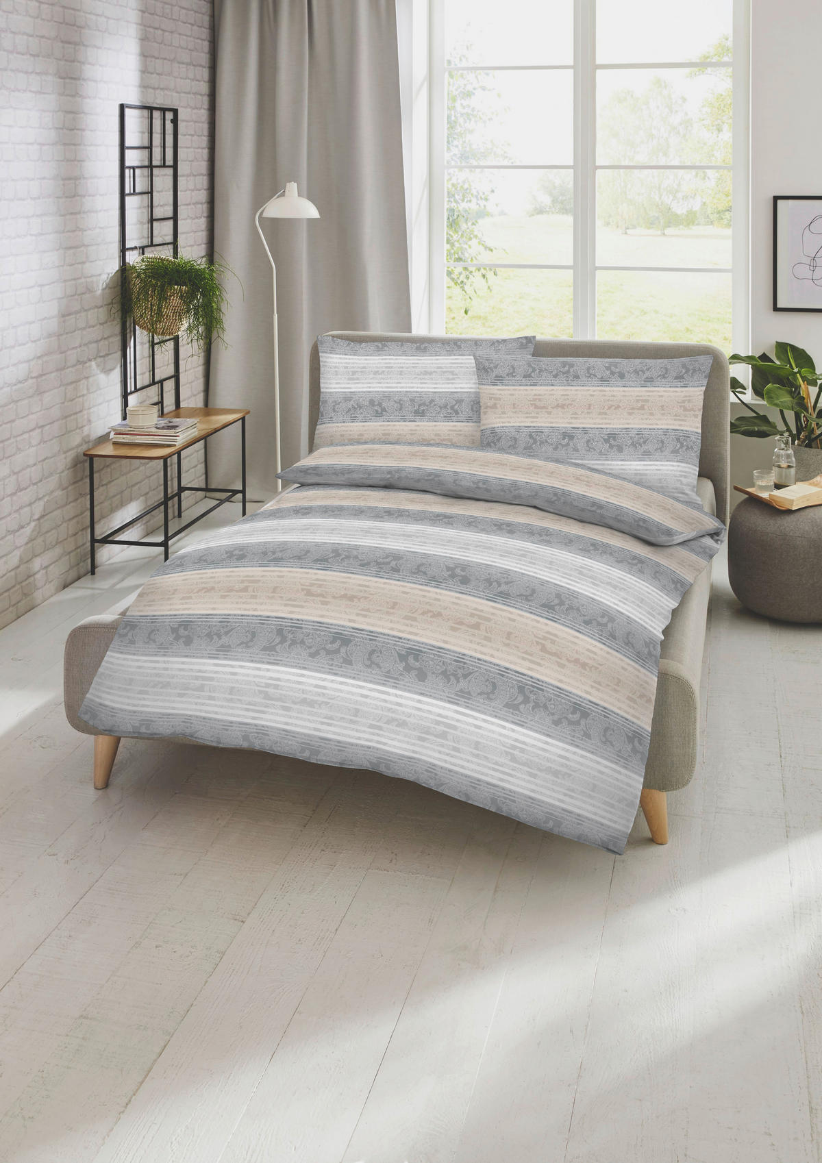 BETTWÄSCHE Palace Makosatin 140/200 cm  - Silberfarben, Design, Textil (140/200cm) - Kaeppel