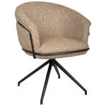 ARMLEHNSTUHL in Eisen Bouclé - Terracotta/Schwarz, Design, Textil/Metall (65/80,5/65cm) - Belluti