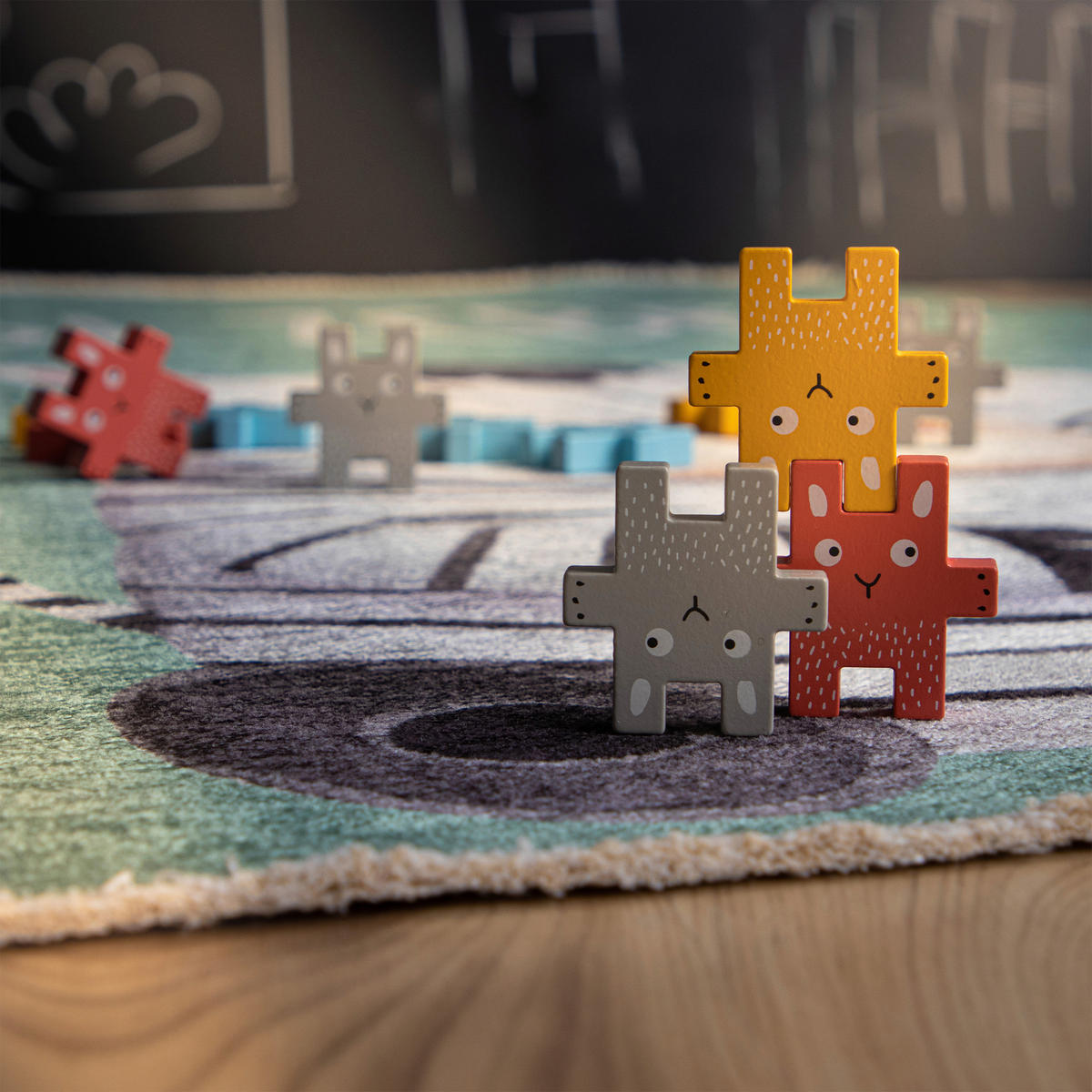 KINDERTEPPICH 115/170 cm  - Weiss/Jadegrün, Trend, Textil (115/170cm) - Ben'n'jen