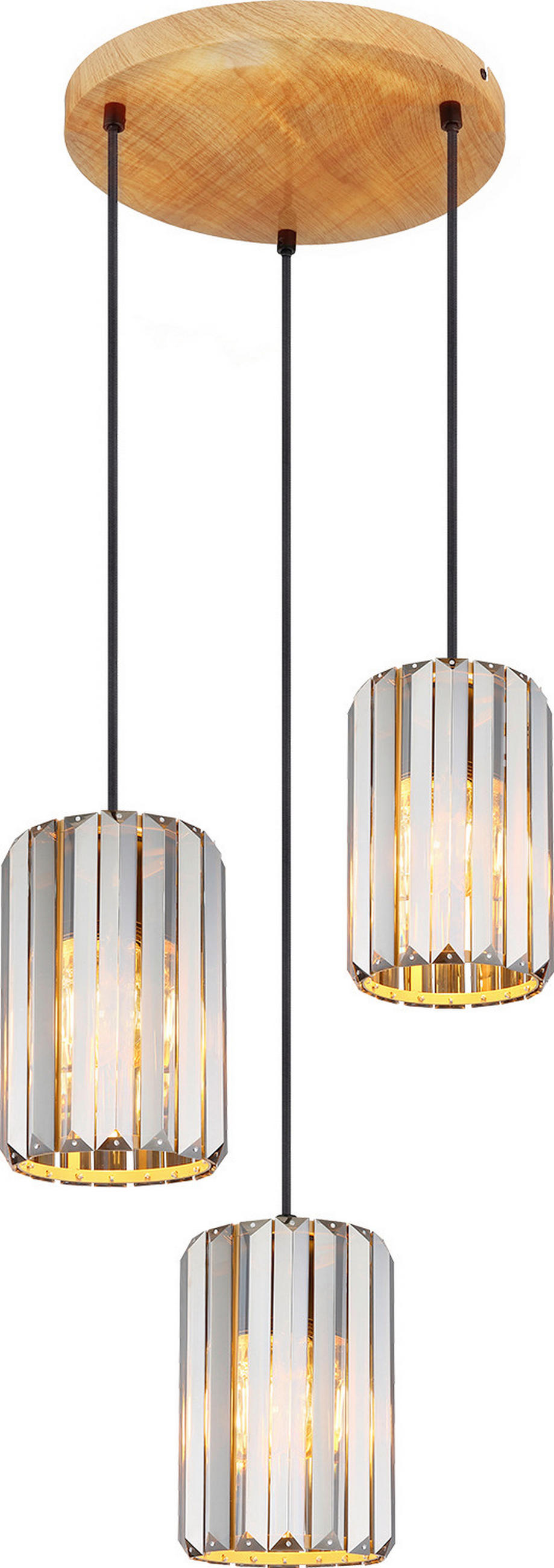 HÄNGELEUCHTE RUN 35/120 cm   - Braun/Grau, Trend, Glas/Metall (35/120cm)